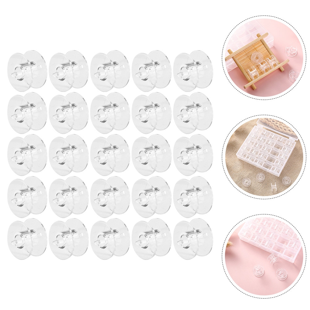 Thread Bobbins Empty - 1Set Gulungan Benang Jahit Plastik Transparan