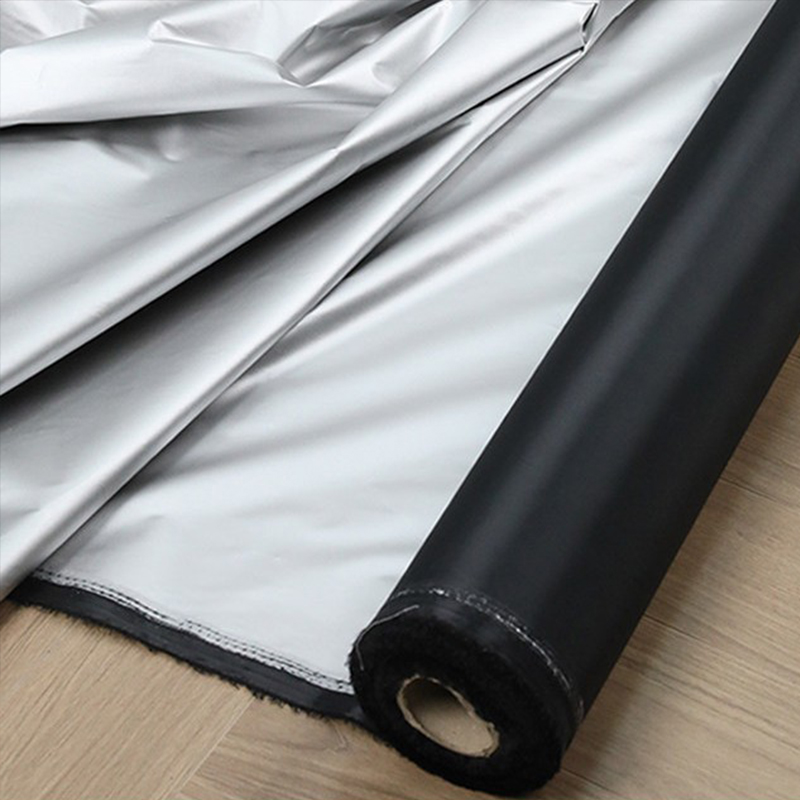 Sewing Fabric - Kain Blackout Berlapis Perak Hitam 1m,