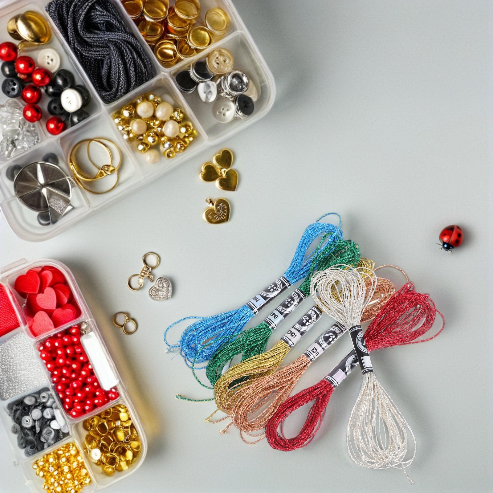 Embroidery Floss Thread - 6Pcs Benang Bordir Metalik Mewah, Tahan