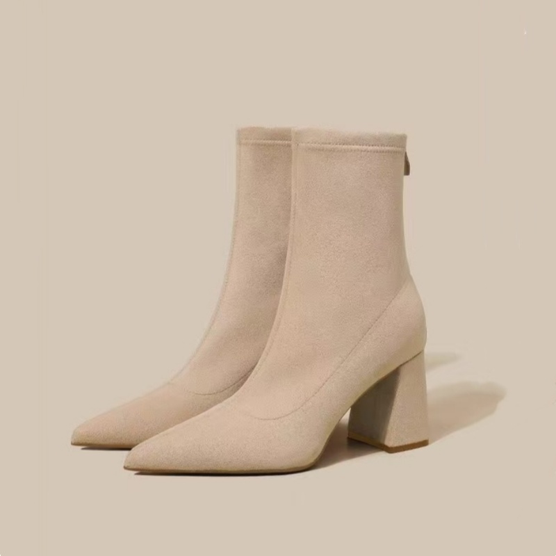 Sewing Net - Sepatu Boots Kerja Kasual Hak Kotak