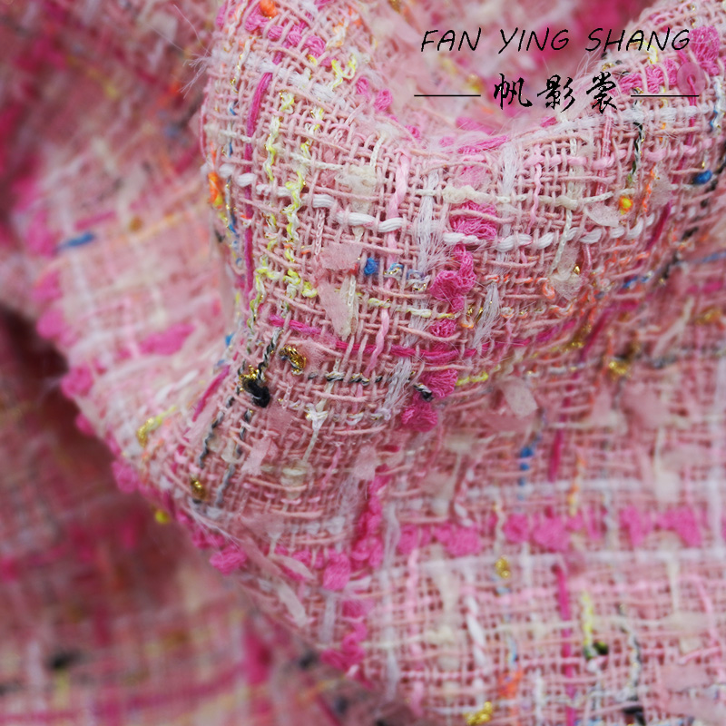 Sewing Tweed - Kain Tweed Katun Motif Kotak-Kotak Merah