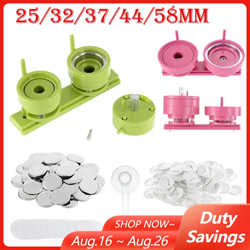Button Hole Cutter - Set 100 25/32/37/44/58mm lencana Pin tombol