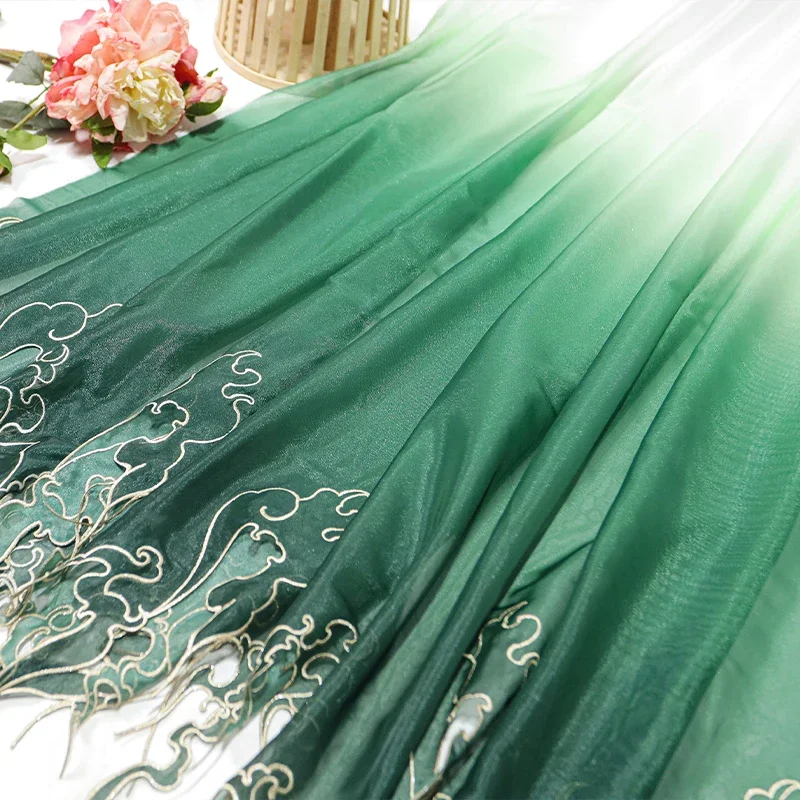 Kain Gradasi Daun Teratai Bord - Sewing Fabric ulasan dan harga