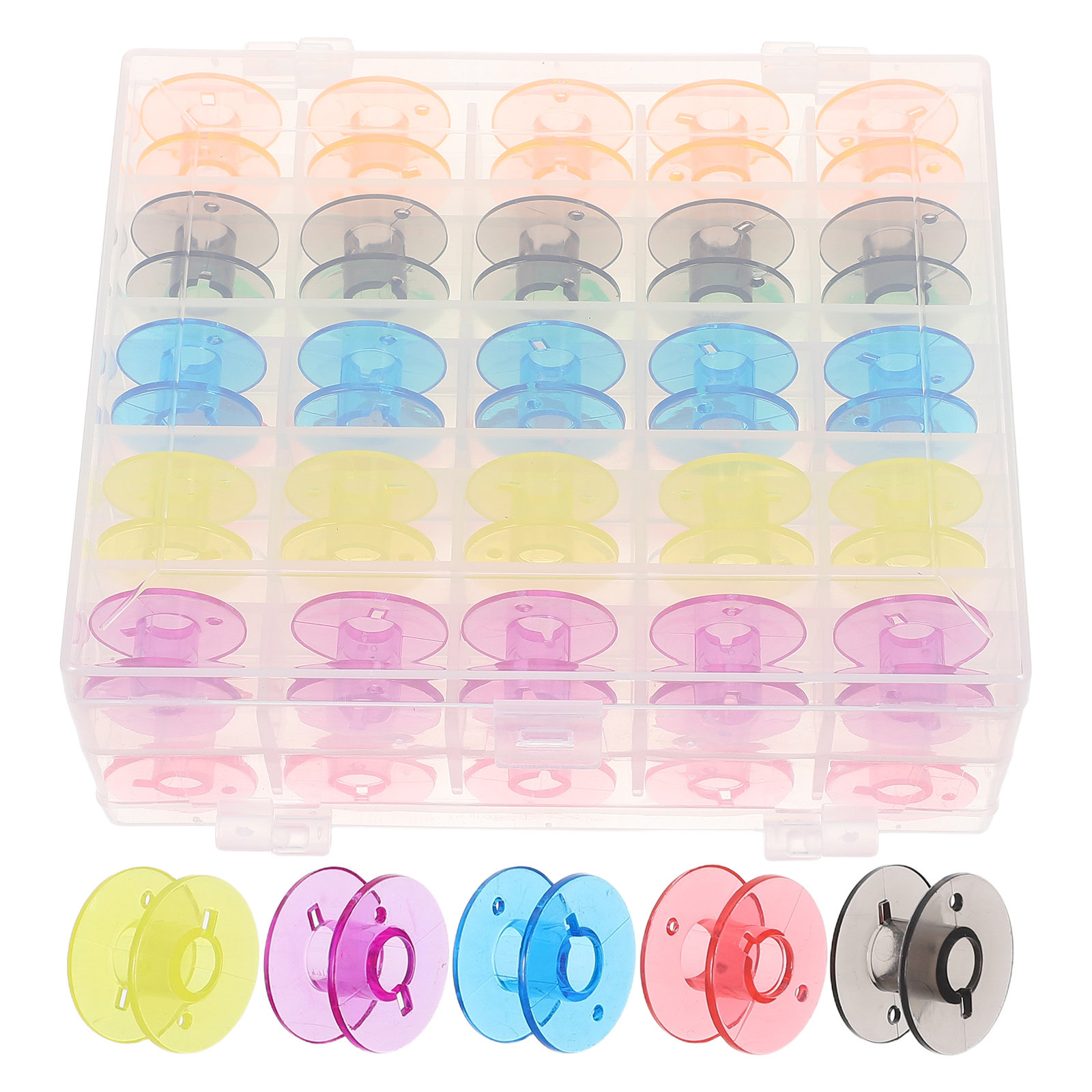50 Buah Bobbin Bordir Plastik  - Thread Bobbins Empty ulasan dan harga
