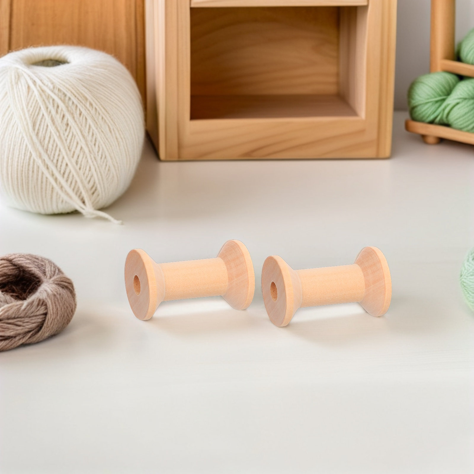 50 Buah Gulungan Kayu Alami Vi - Thread Bobbins Empty ulasan dan harga