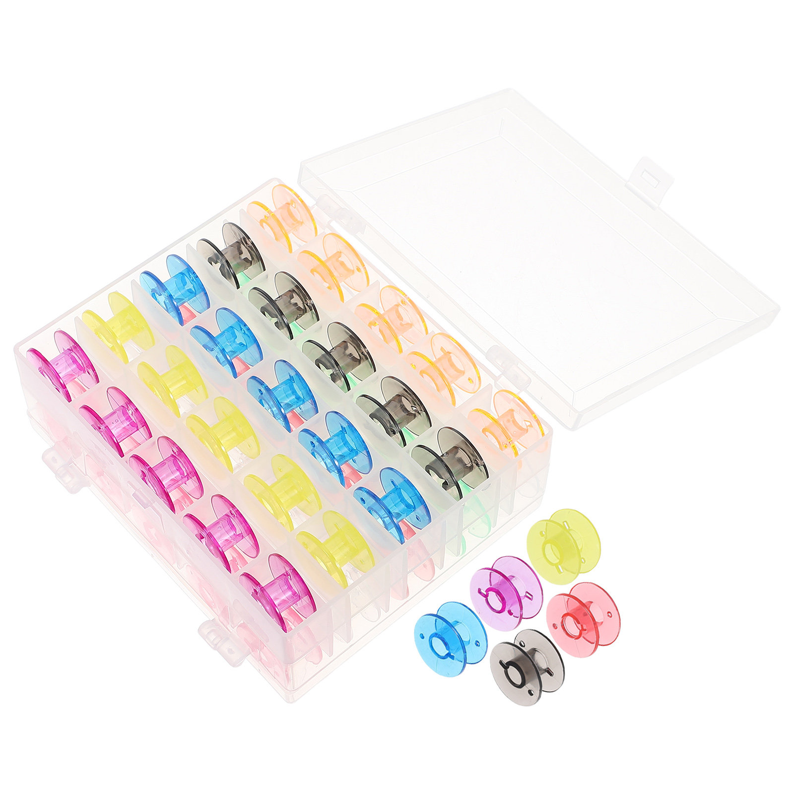 50 Buah Bobbin Mesin Jahit Pla - Thread Bobbins Empty ulasan dan harga